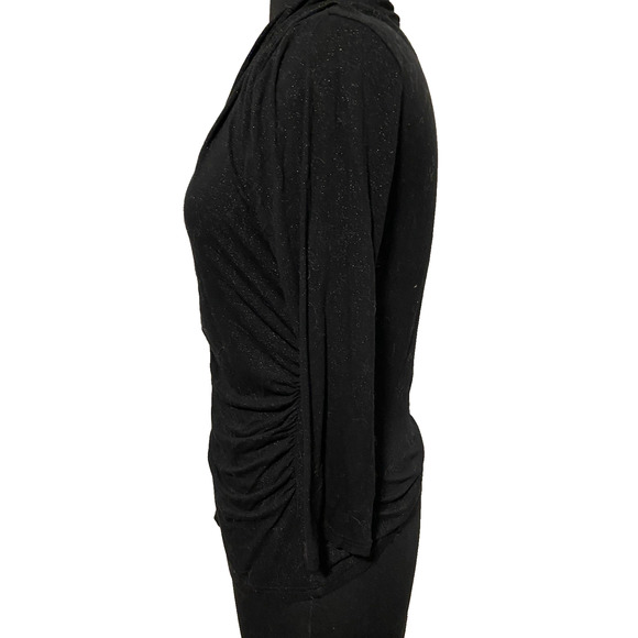 Rafaella Knit Blouse Womens Size Medium Black w Sparkles Pullover Stretch Top - Picture 3 of 13